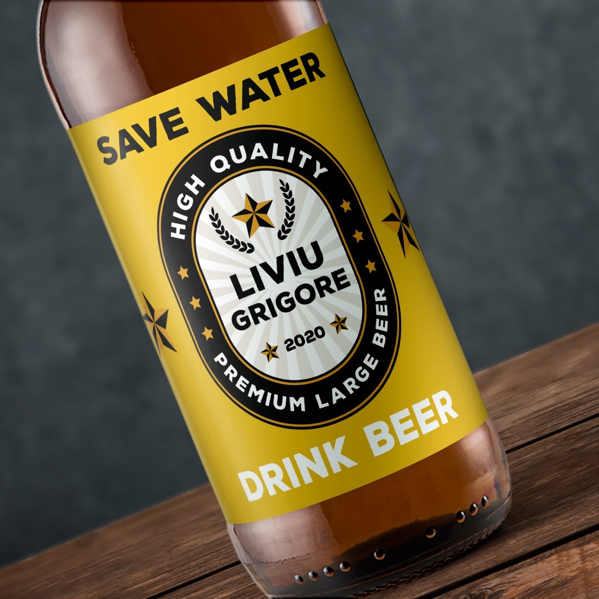 Piwo z indywidualnym napisem – „Save water, drink beer”