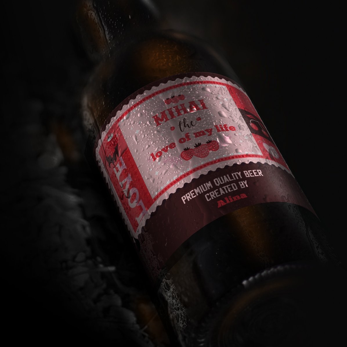 Personalised beer with text - Valentine