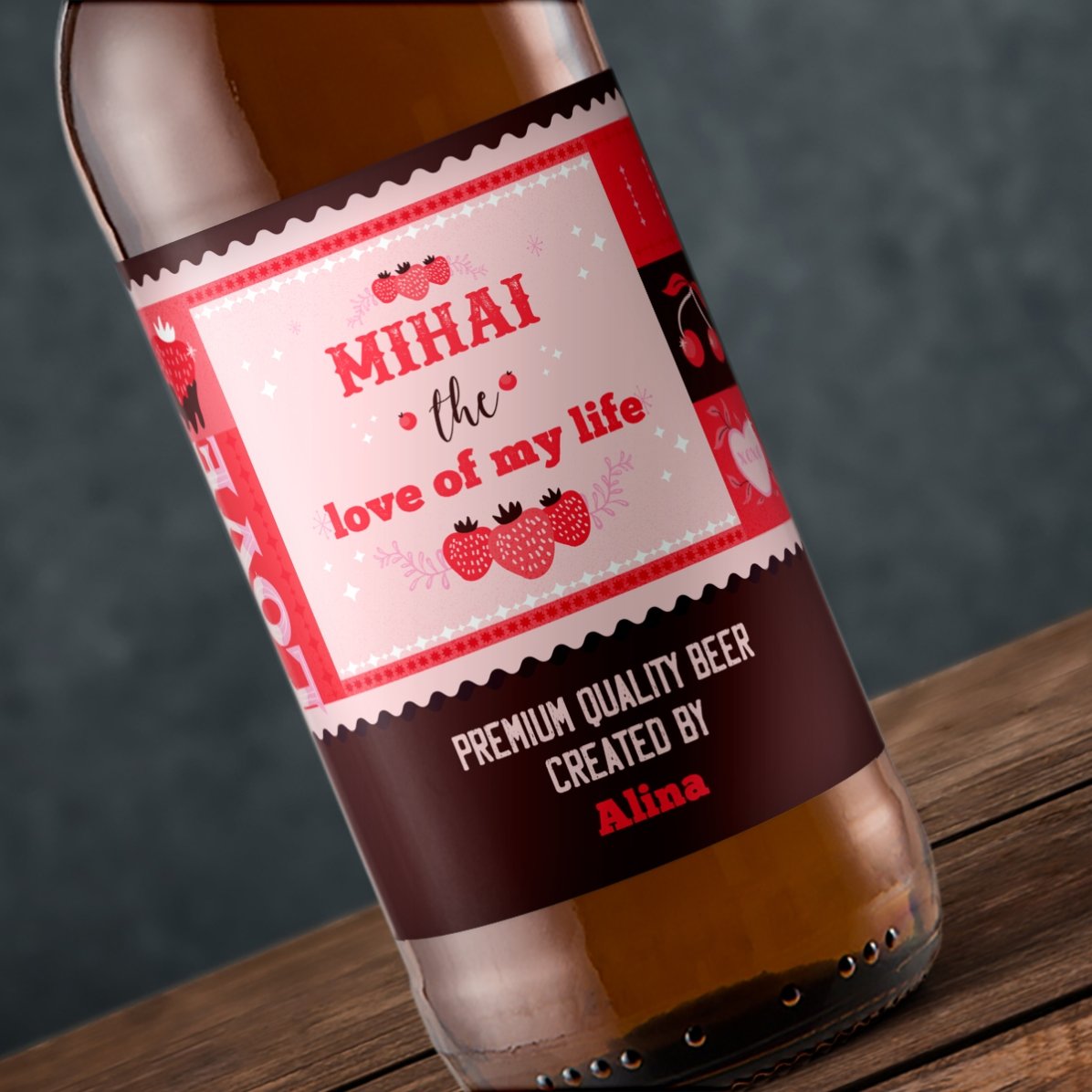 Personalised beer with text - Valentine