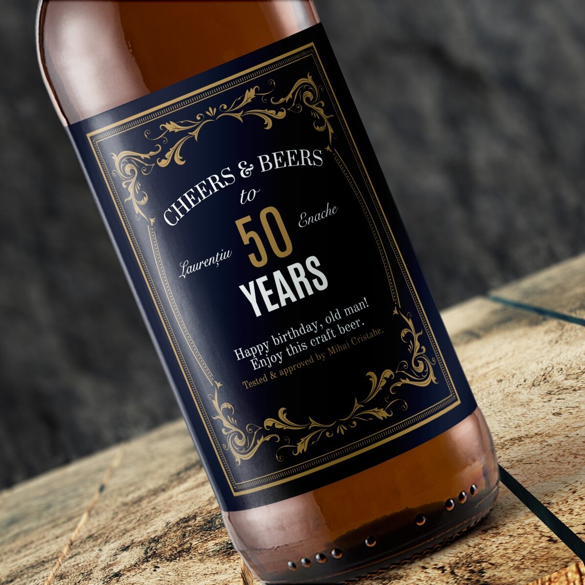 Personalised beer with text - Vintage 50