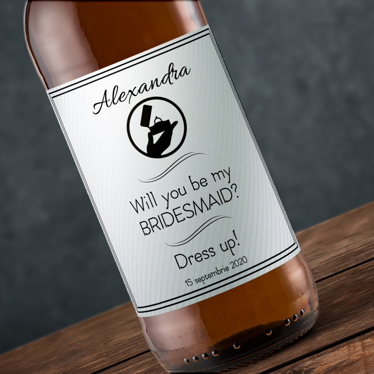 Personalised beer with text - Will you be my bridesmaid?