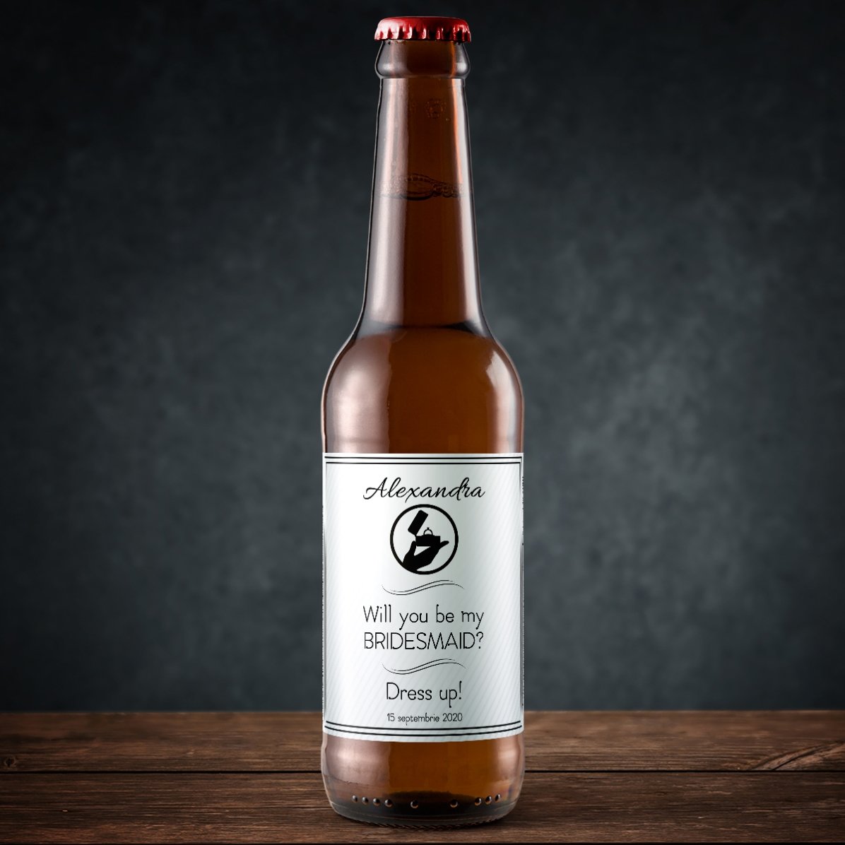 Personalised beer with text - Will you be my bridesmaid?