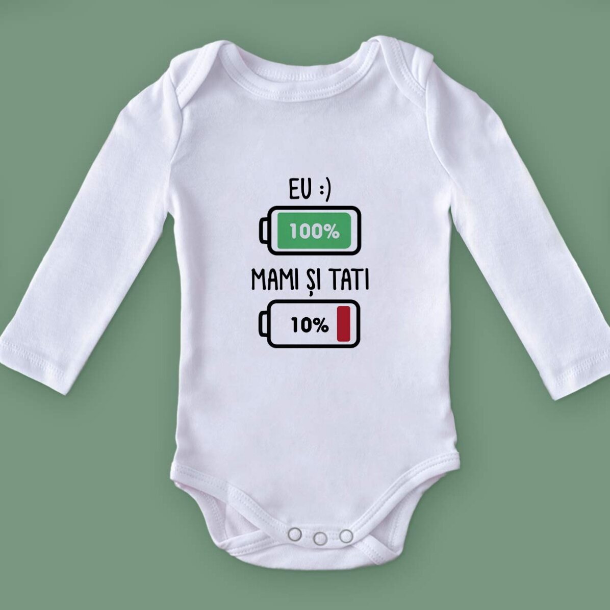 Body niemowlęce z indywidualnym nadrukiem – Baterie
