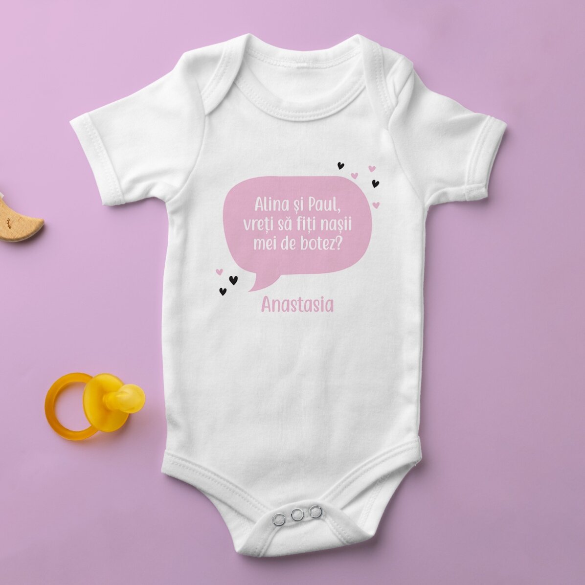 Personalised baby bodysuit with message - Nashi request
