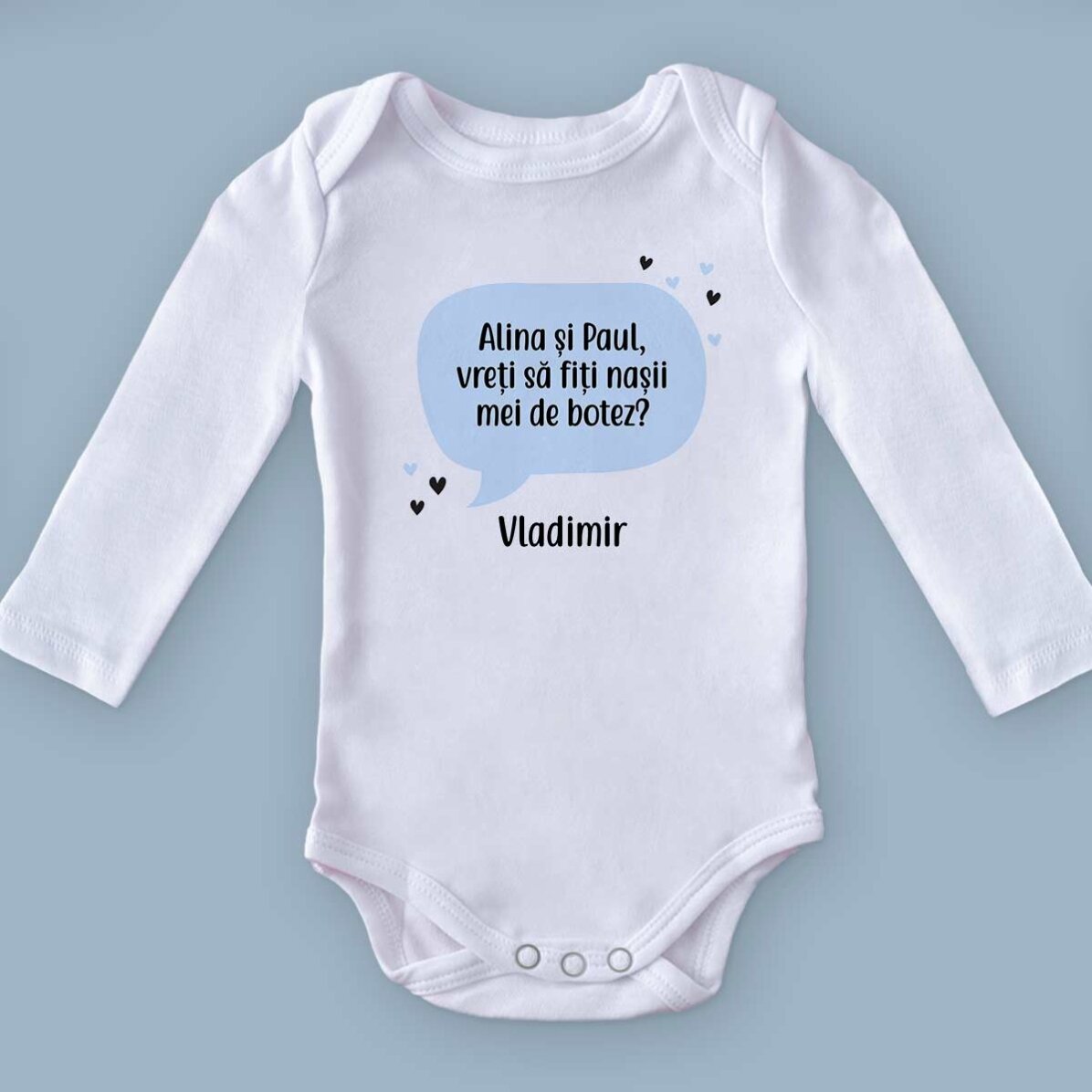 Personalised baby bodysuit with message - Nashi request