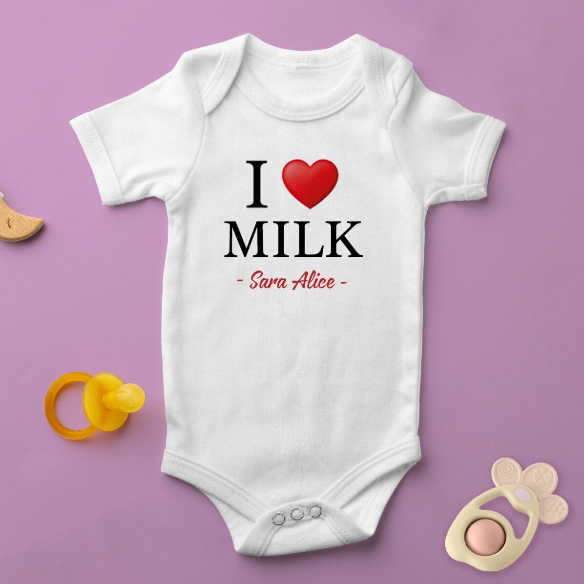 Body dla dzieci z indywidualnym napisem – „i love”