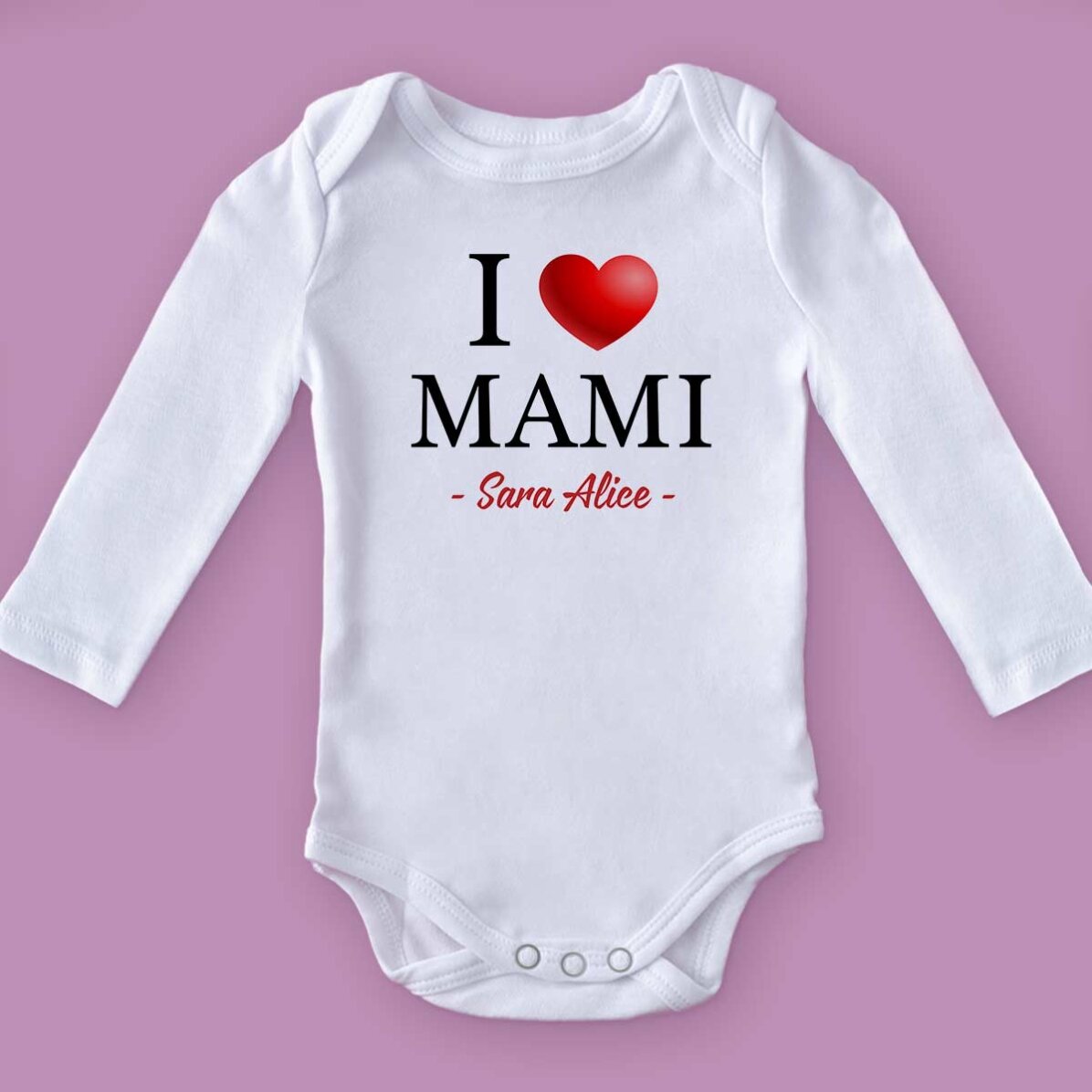 Body dla dzieci z indywidualnym napisem – „i love”