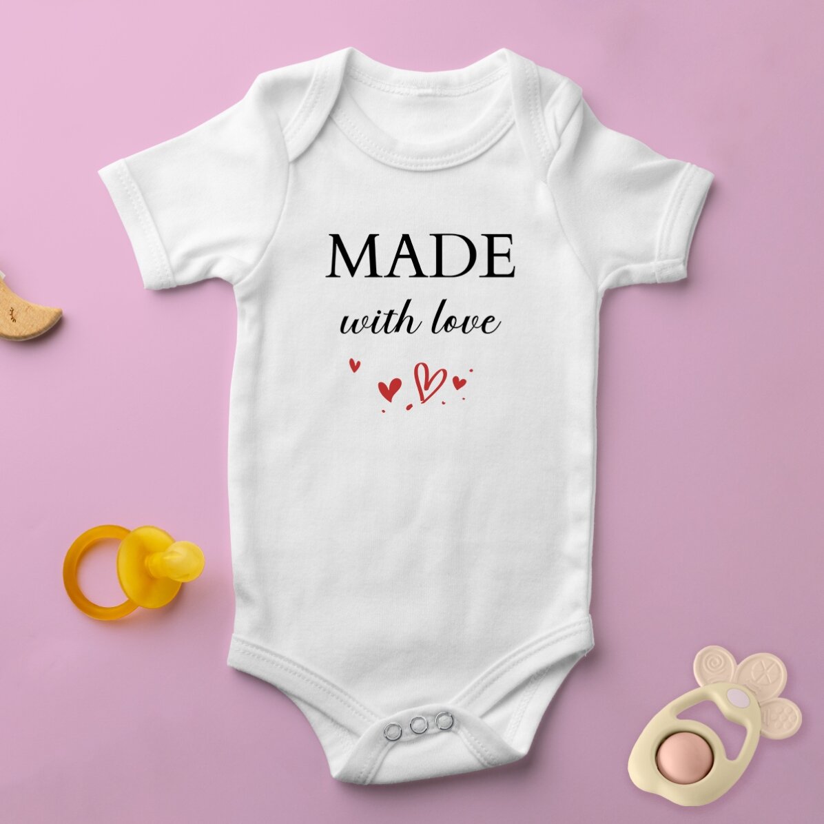 Body niemowlęce dla dzieci z indywidualnym napisem – Made with love