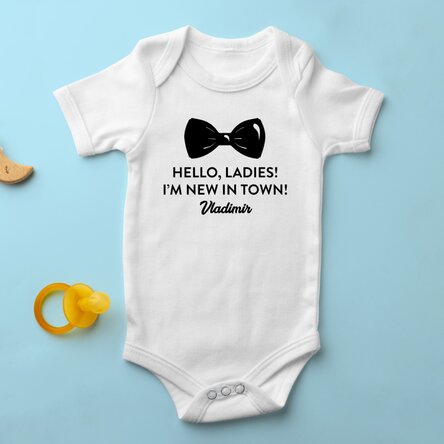 Personalised baby bodysuit with message - Papion