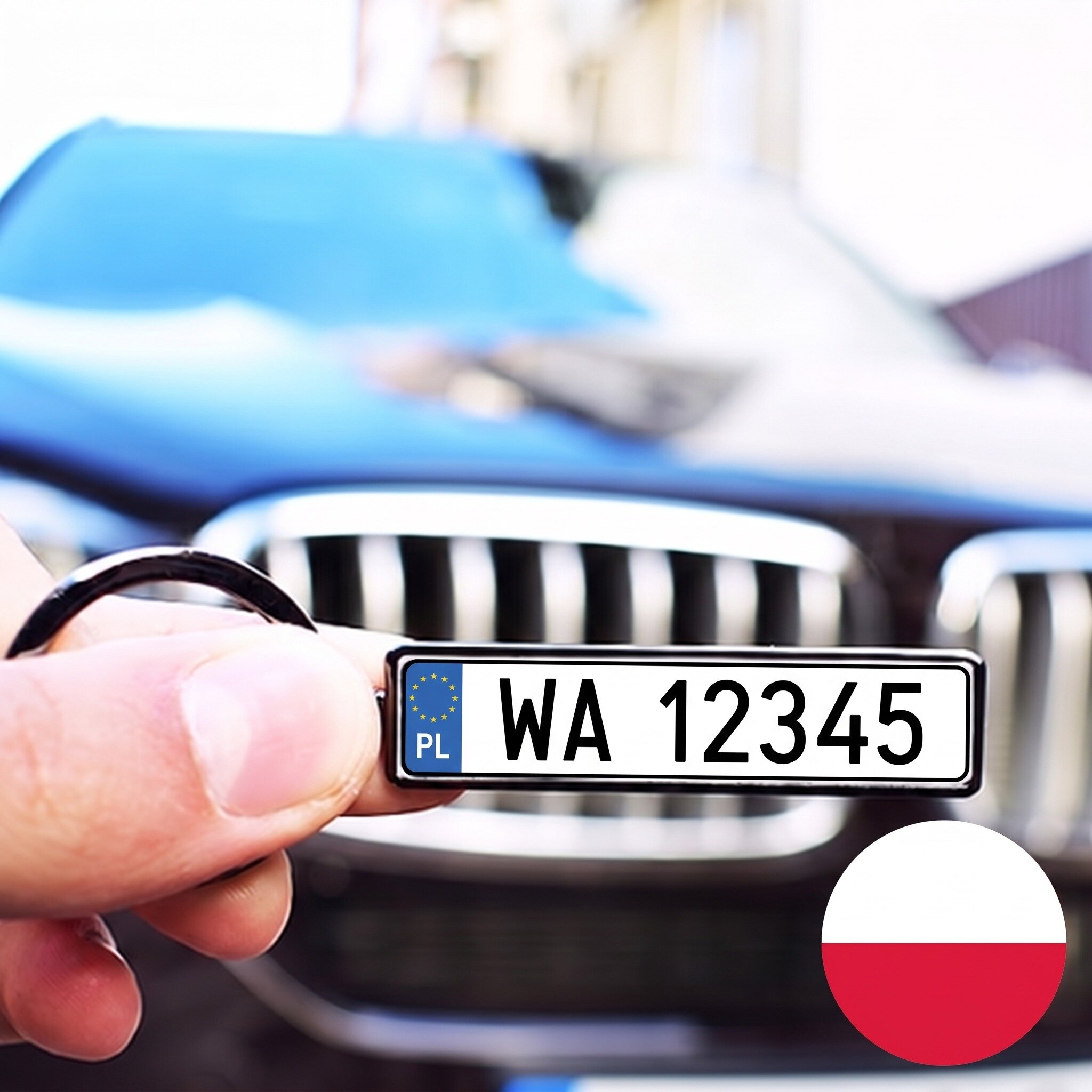 Spersonalizowany brelok z numerem rejestracyjnym z Polski