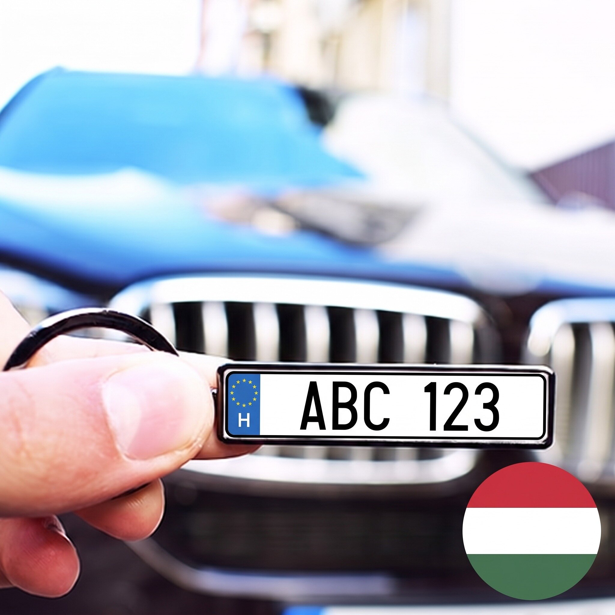Spersonalizowany brelok z numerem rejestracyjnym z Węgier