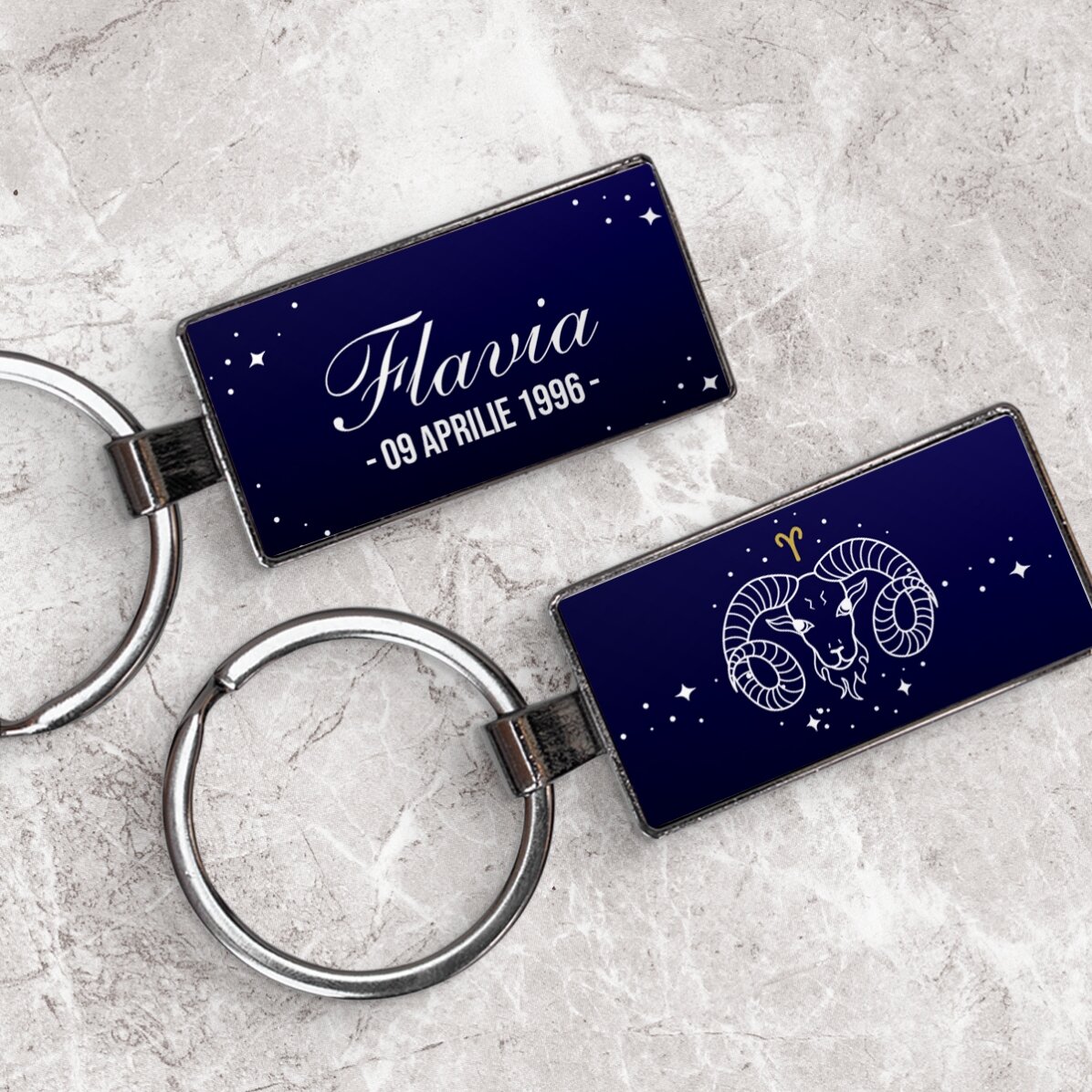 Spersonalizowany brelok z napisem i znakiem zodiaku – Baran