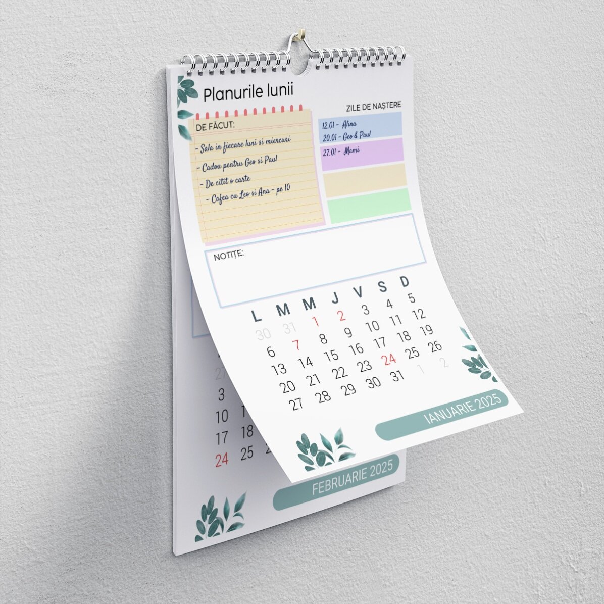 Spersonalizowany kalendarz ze zdjęciem i tekstem – Planner