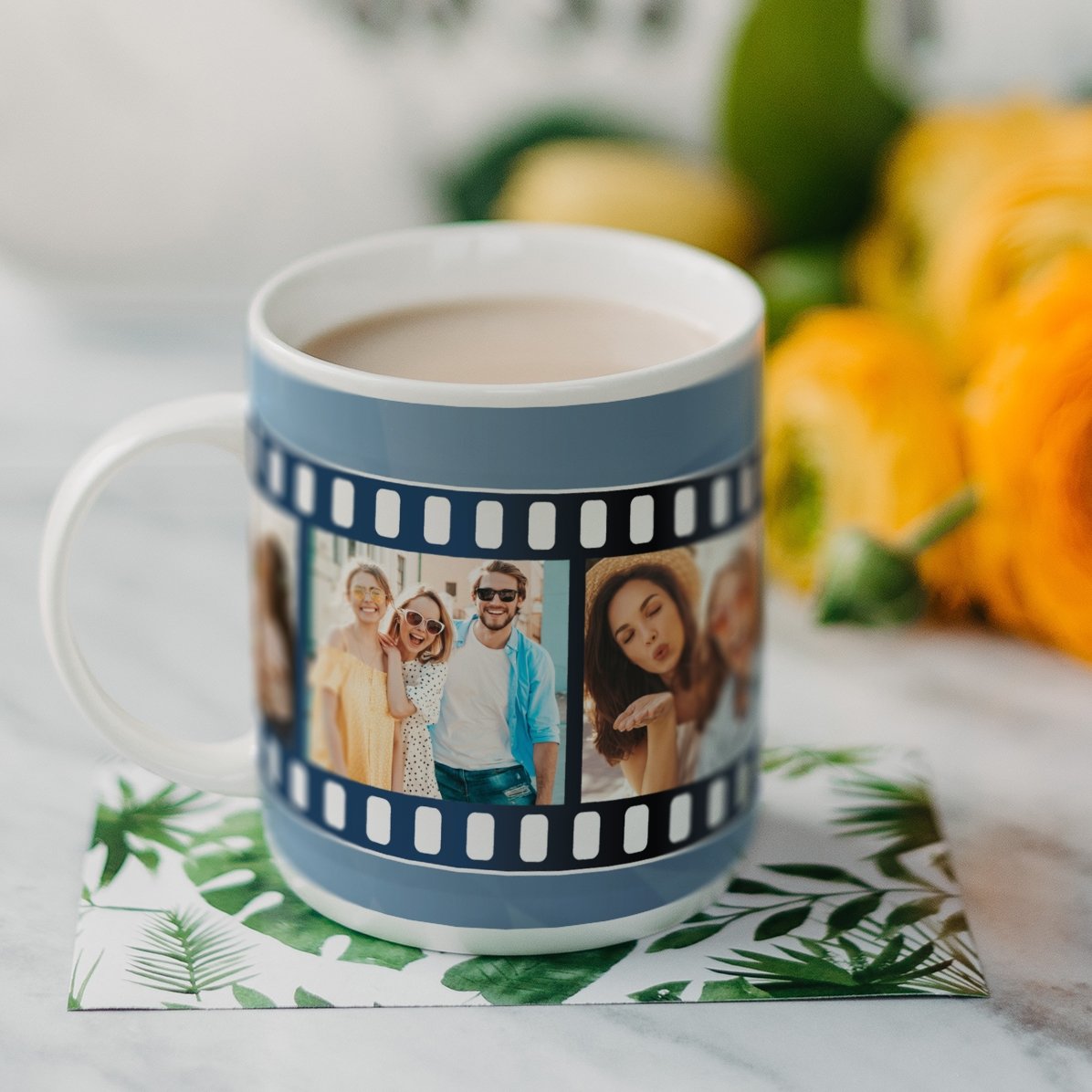Spersonalizowany kubek z 4 zdjęciami w rolce filmu