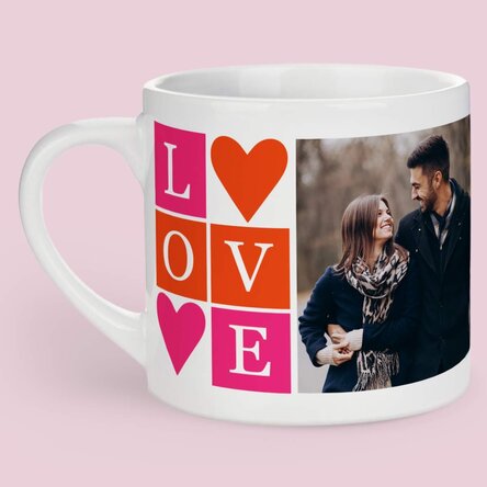 Spersonalizowany kubek do espresso z 2 zdjęciami – LOVE
