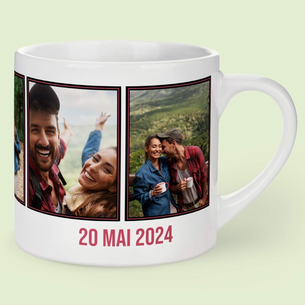 Spersonalizowany kubek do espresso z 5 zdjęciami i napisem – Wspomnienia