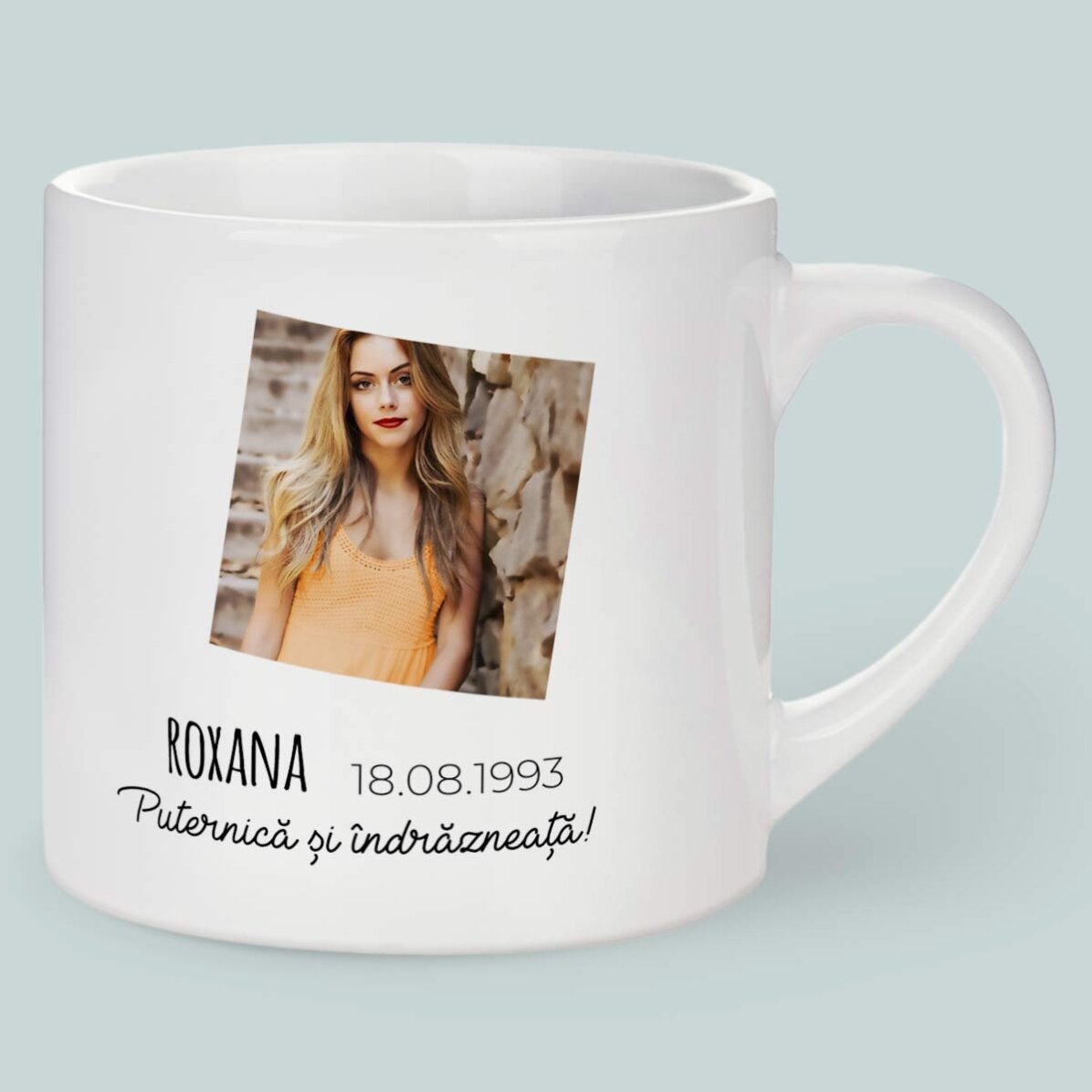 Spersonalizowany kubek do espresso ze zdjęciem i napisem – znak zodiaku Lew