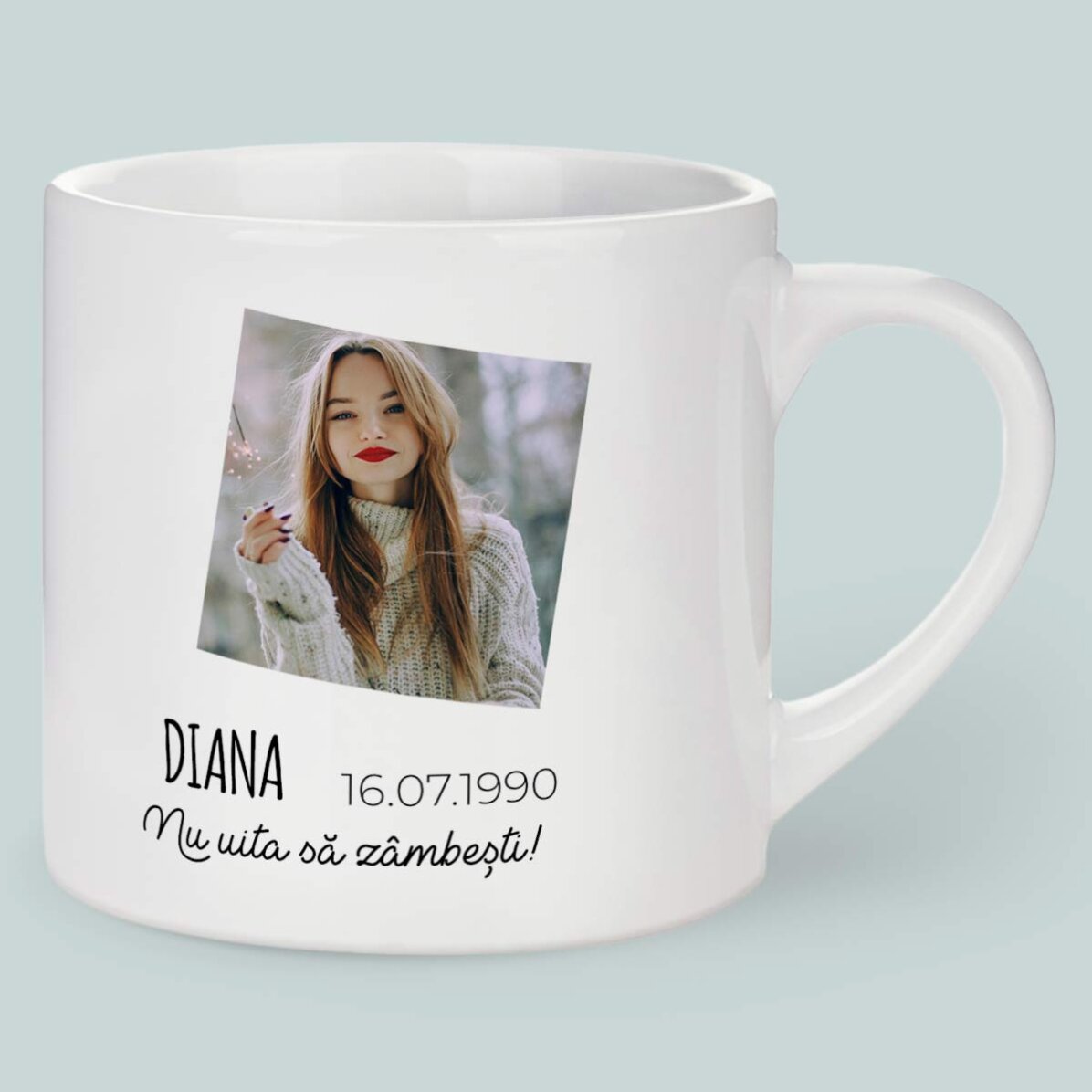 Spersonalizowany kubek do espresso ze zdjęciem i napisem – znak zodiaku Rak
