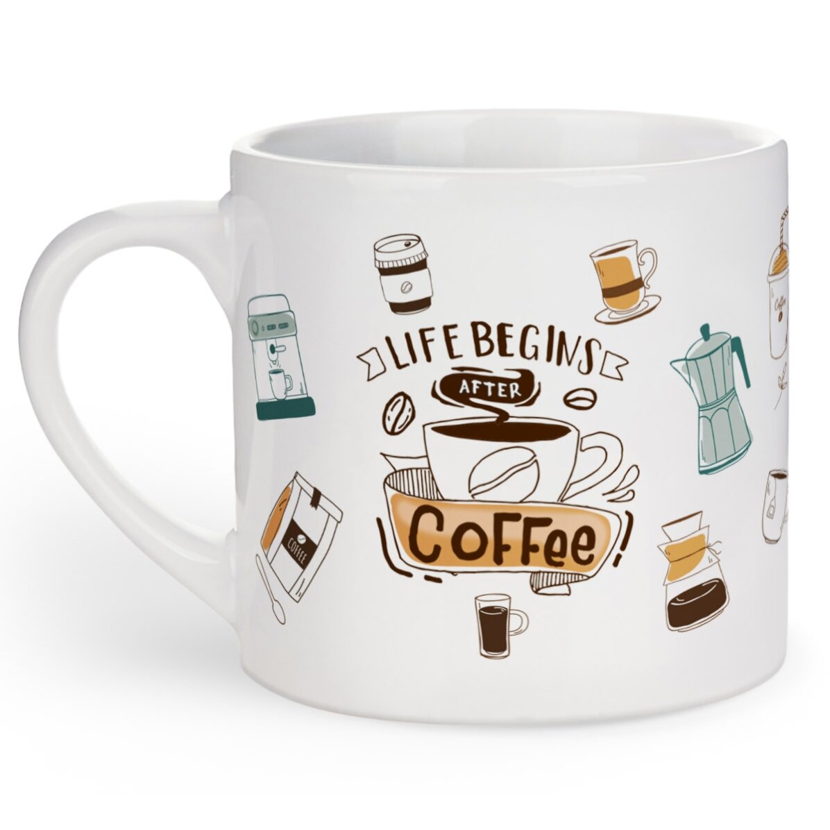 Personalised espresso cup with text - Life begins after coffee