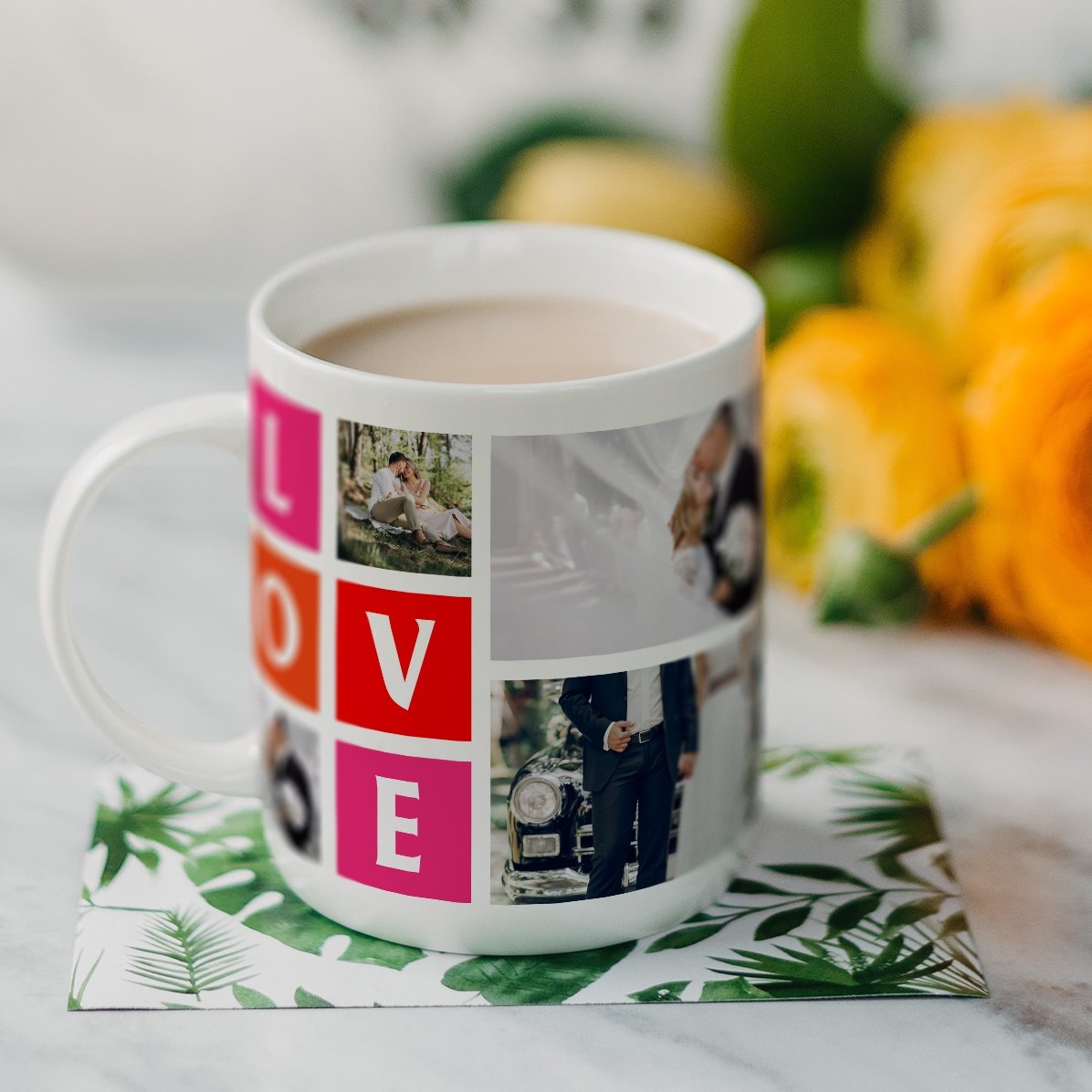 Personalised mug with 6 photos
