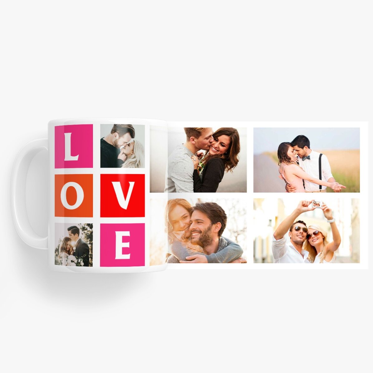 Personalised mug with 6 photos