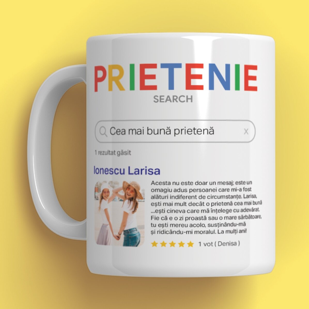 Personalised mug with 9 photos and text - Search