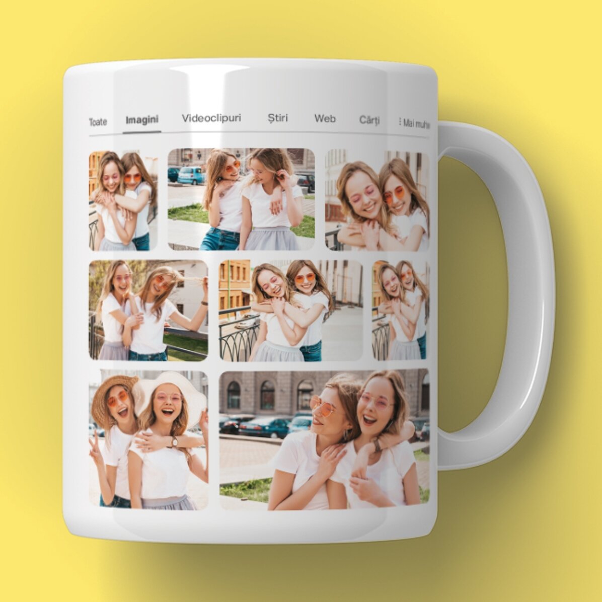 Personalised mug with 9 photos and text - Search