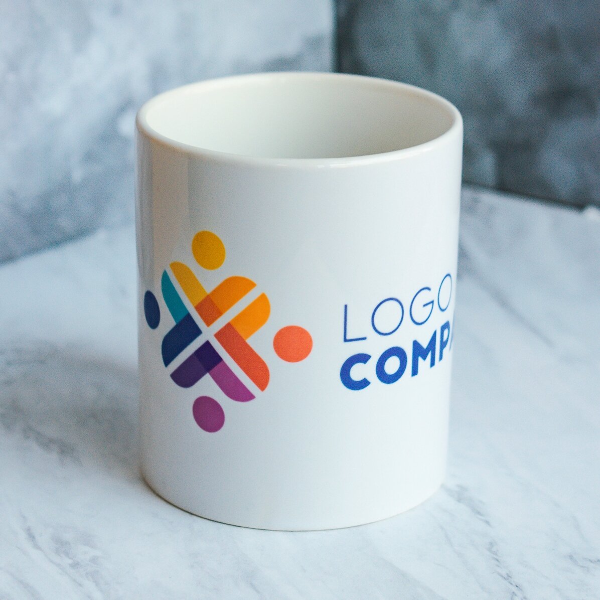 Personalised mug with logo
