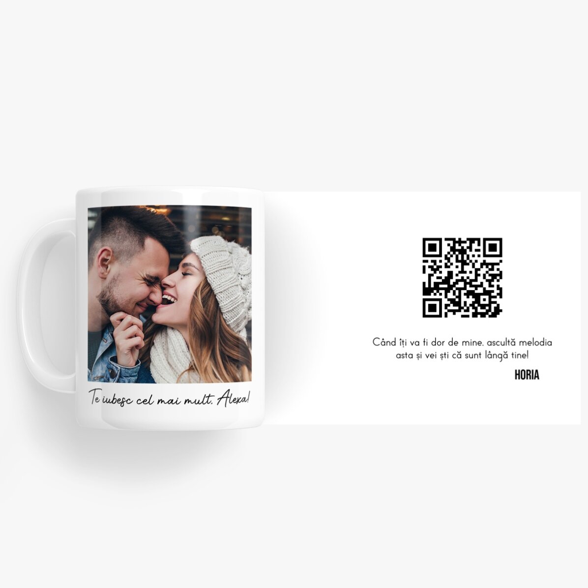 Spersonalizowany kubek ze zdjęciem, napisem i kodem QR