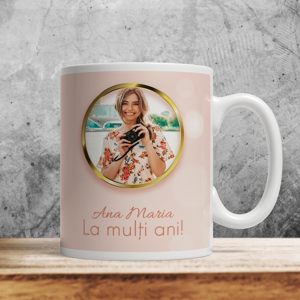 Personalised mug with photo and text - Majorat