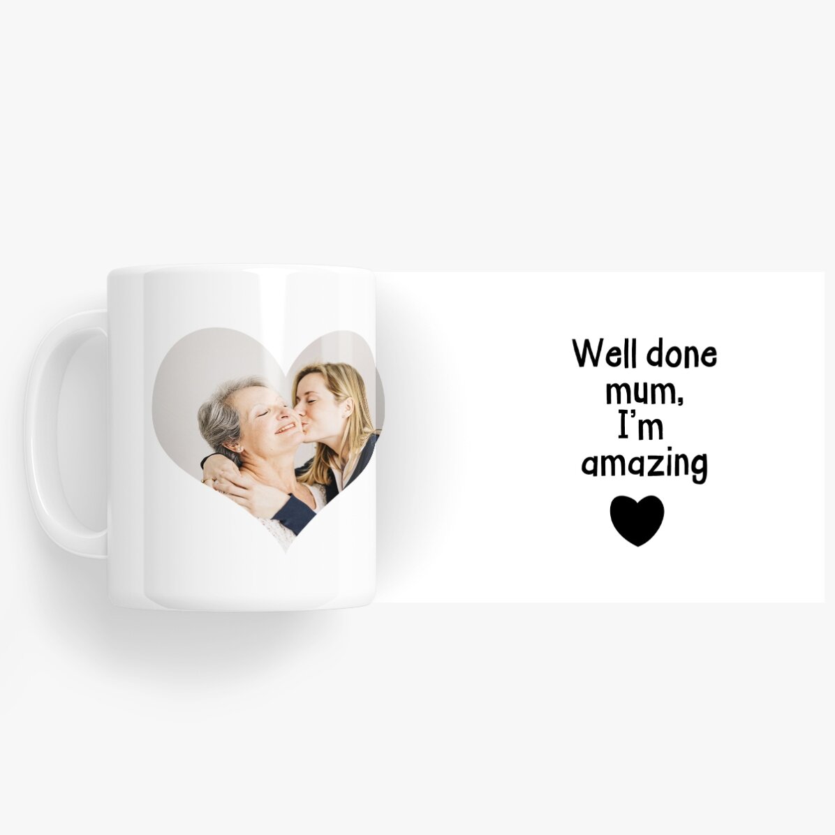 Personalised mug with photo and text - Well done mum