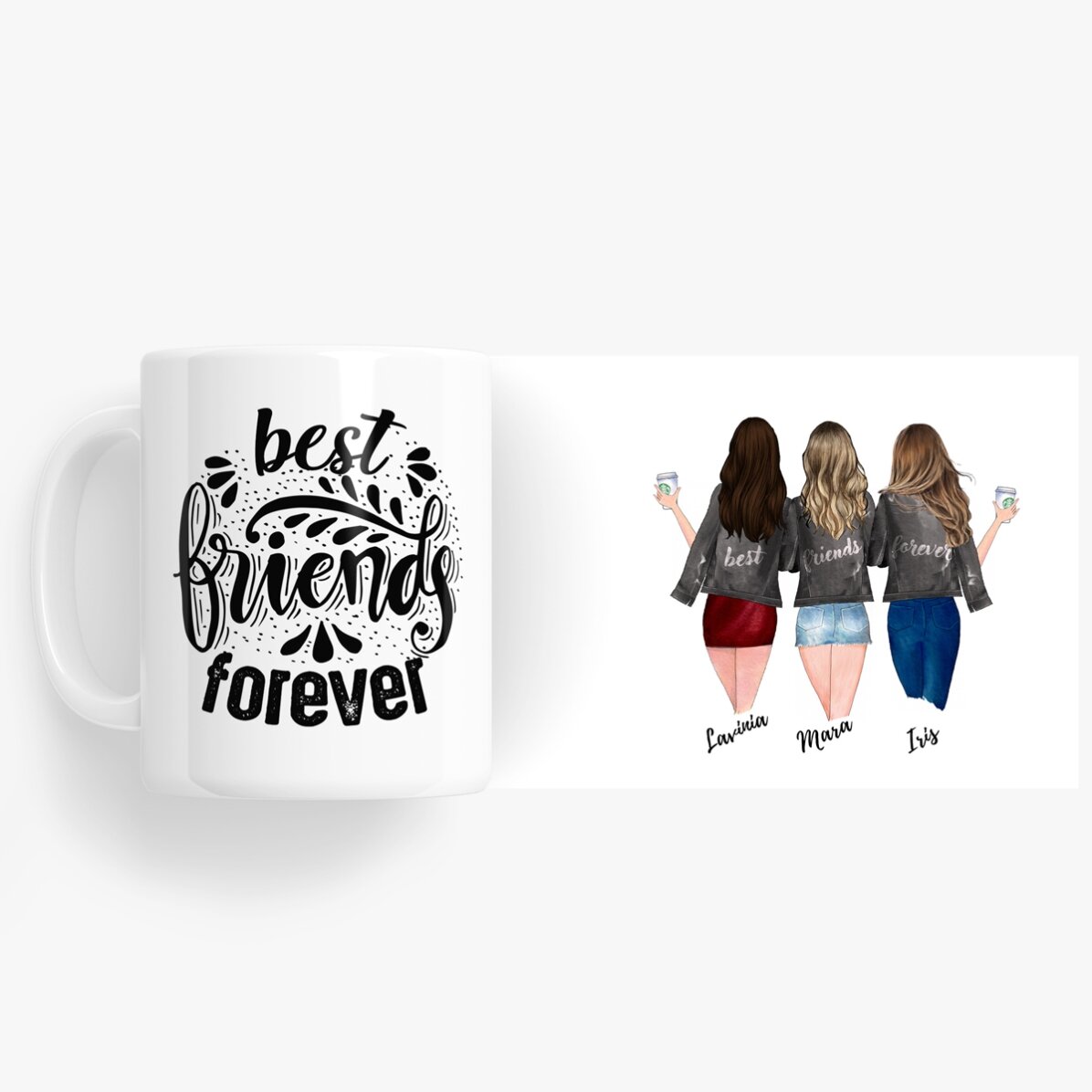 Spersonalizowany kubek z napisem – „3 Best friends”