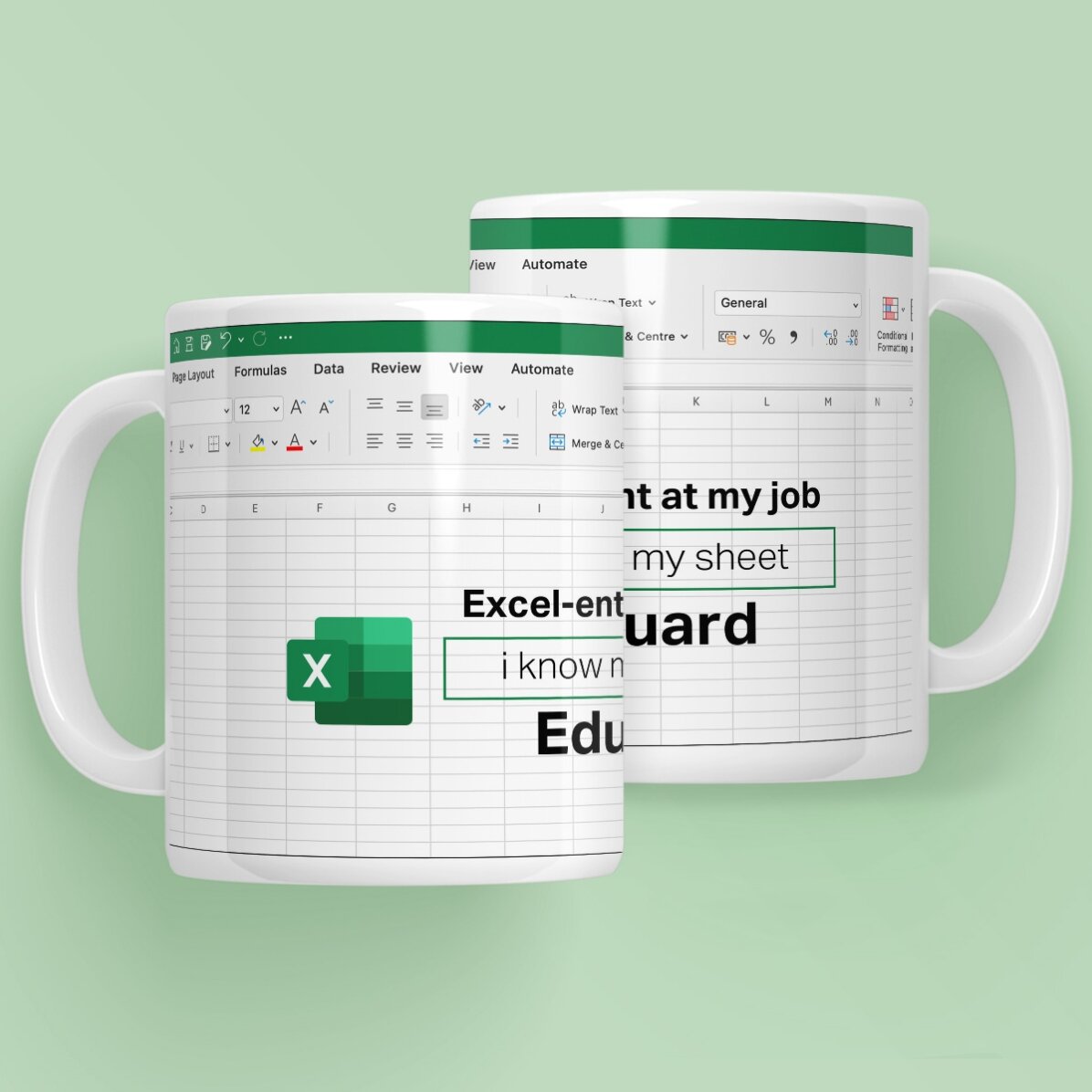Personalised mug with text - Excel