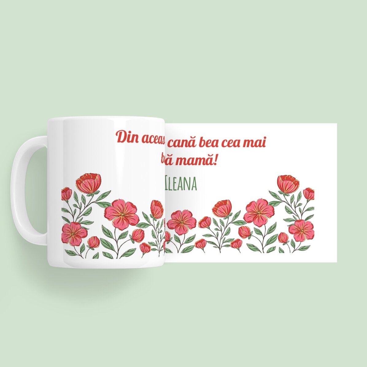 Spersonalizowany kubek z napisem – Floral