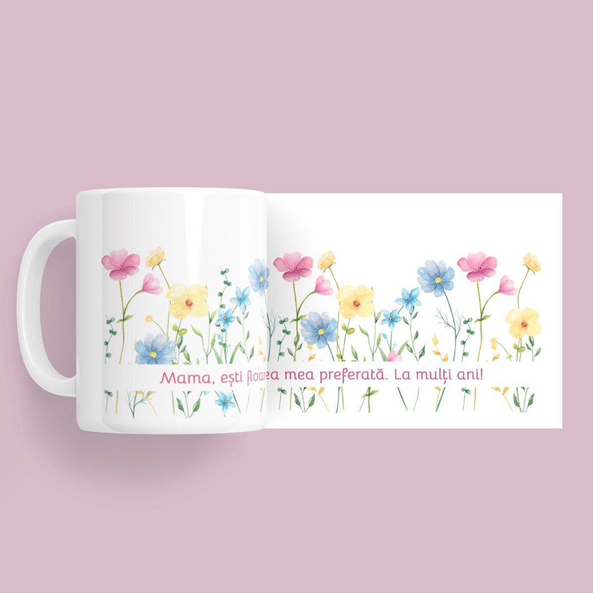 Spersonalizowany kubek z napisem – Flowers