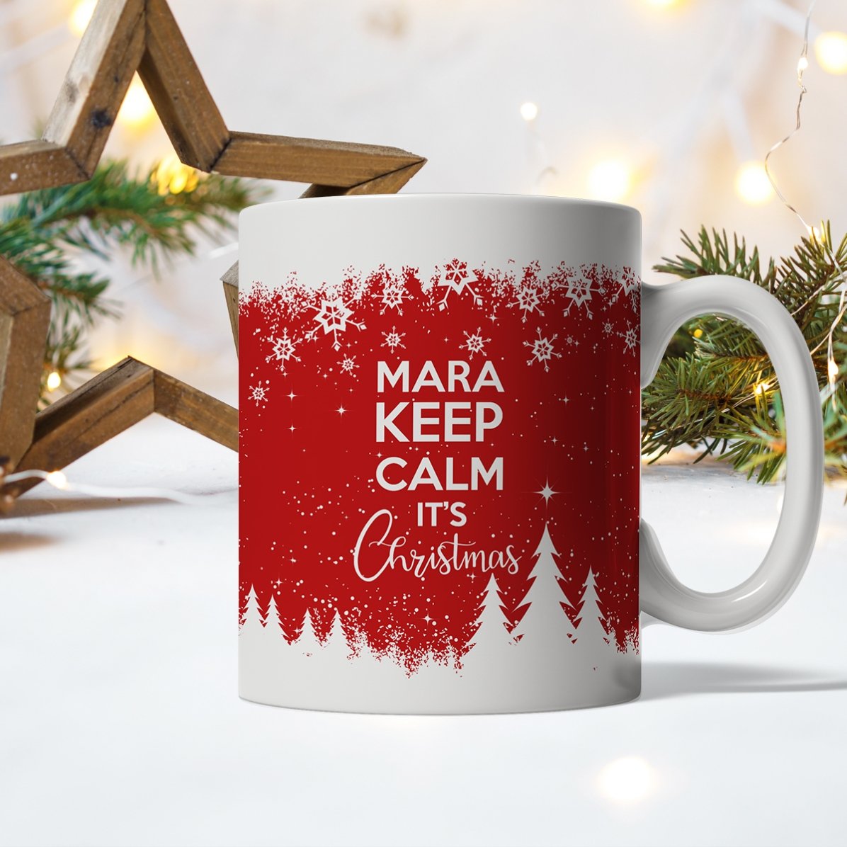 Spersonalizowany kubek z napisem – „Keep calm for Christmas”