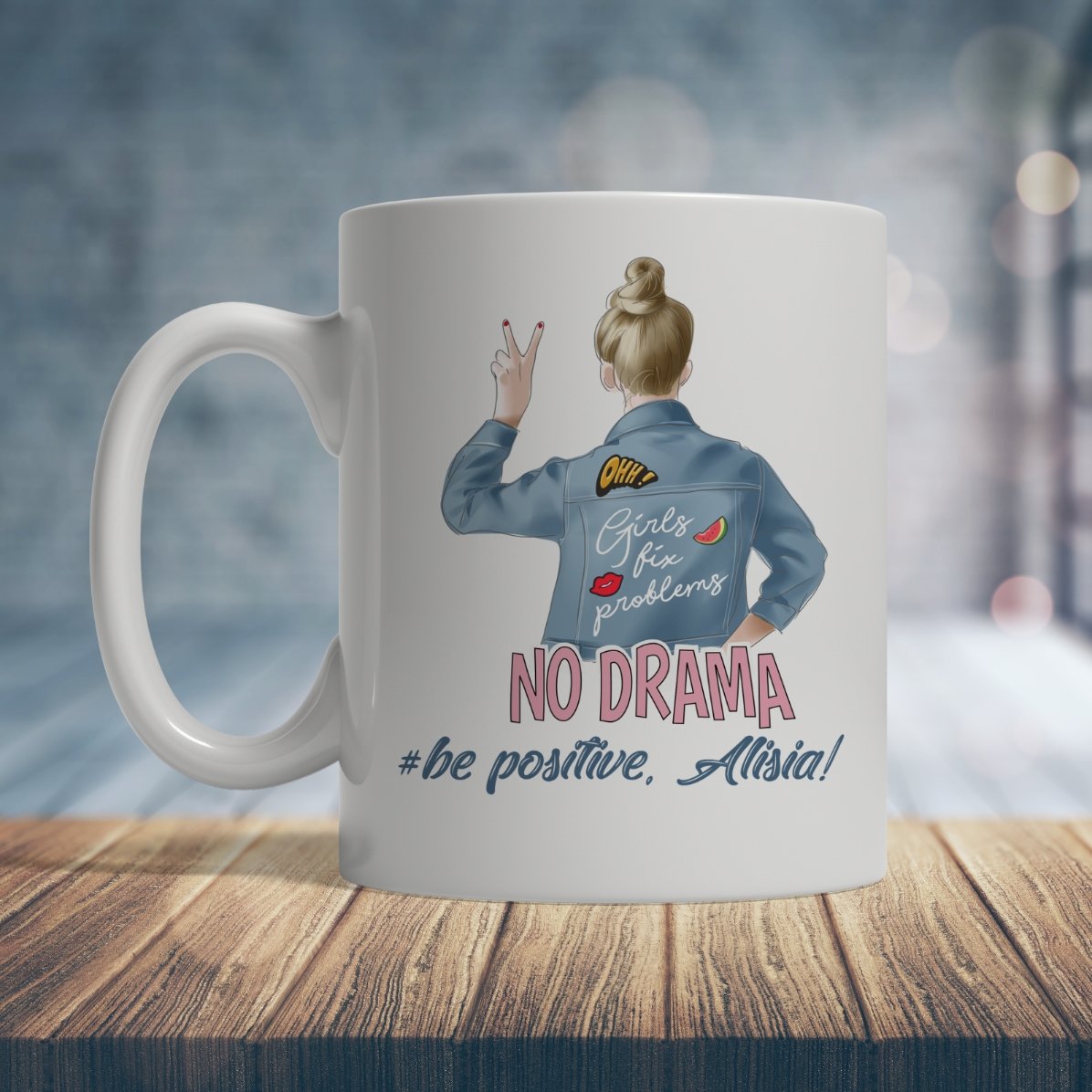 Spersonalizowany kubek z napisem – No drama