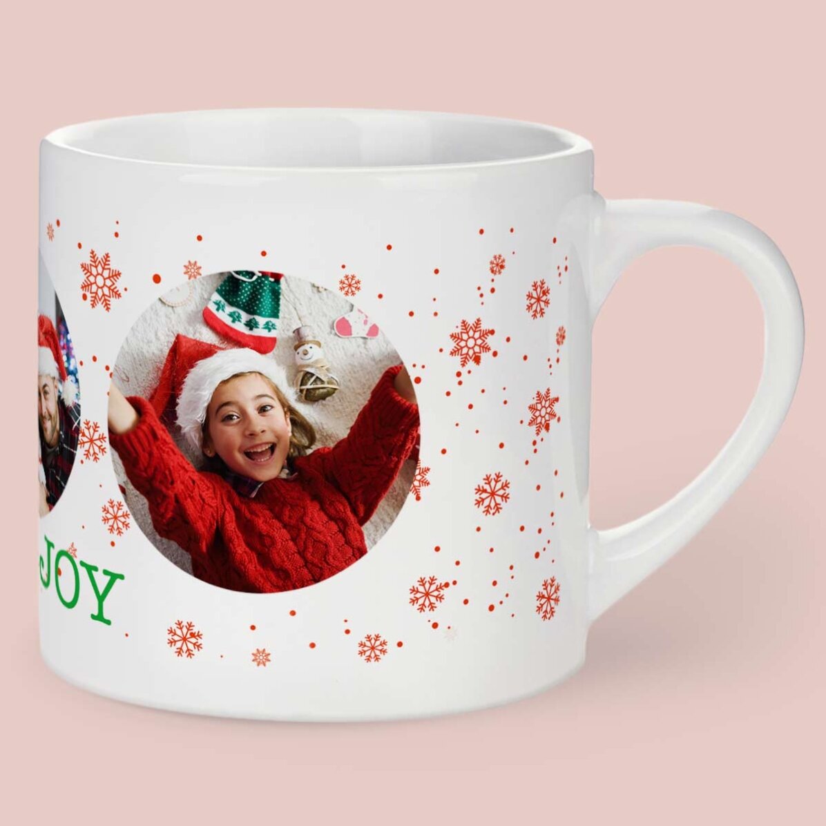 Spersonalizowany kubek dla dzieci z 3 zdjęciami – Christmas joy