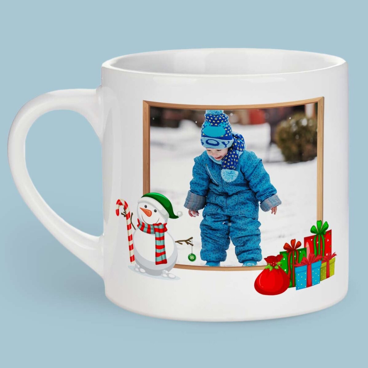 Spersonalizowany kubek dla dzieci ze zdjęciem – Snow man