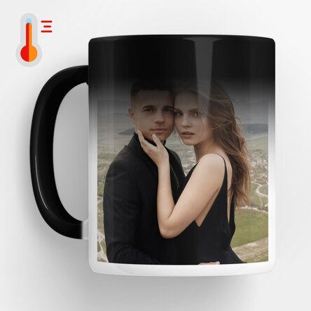 Personalised heat-sensitive mug with 2 photos