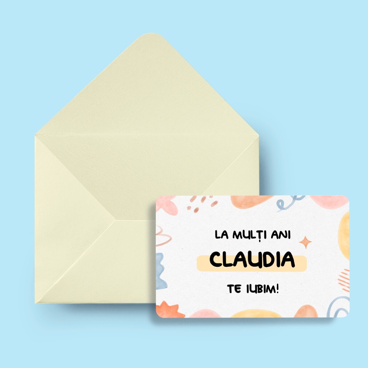 Personalised double-sided aluminium card with message and photo - Birthday