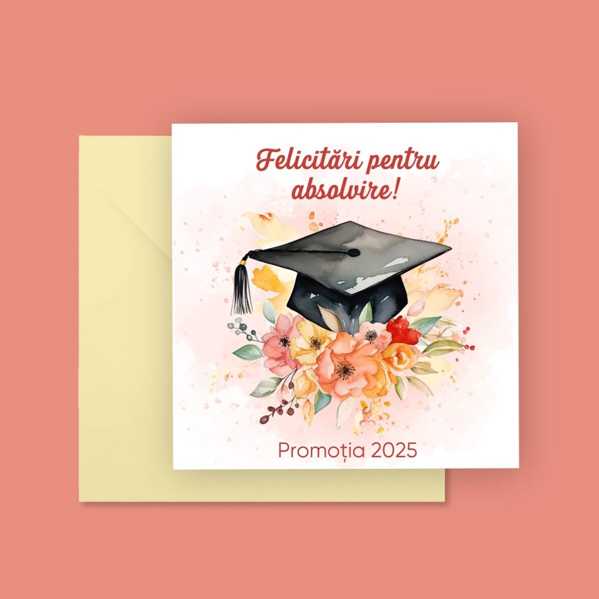 Spersonalizowana kwadratowa kartka z napisem – Gratulacje!