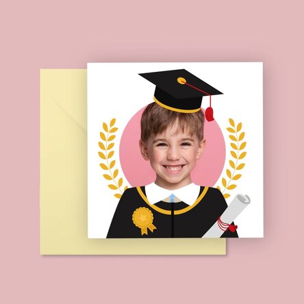 Personalised square card with a photo - Graduation