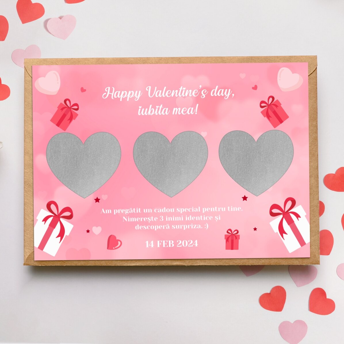 Personalised scratch card with message - Love