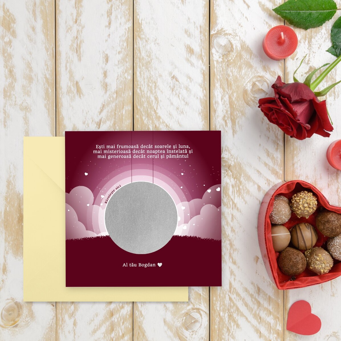 Personalised scratch card with message - Valentine