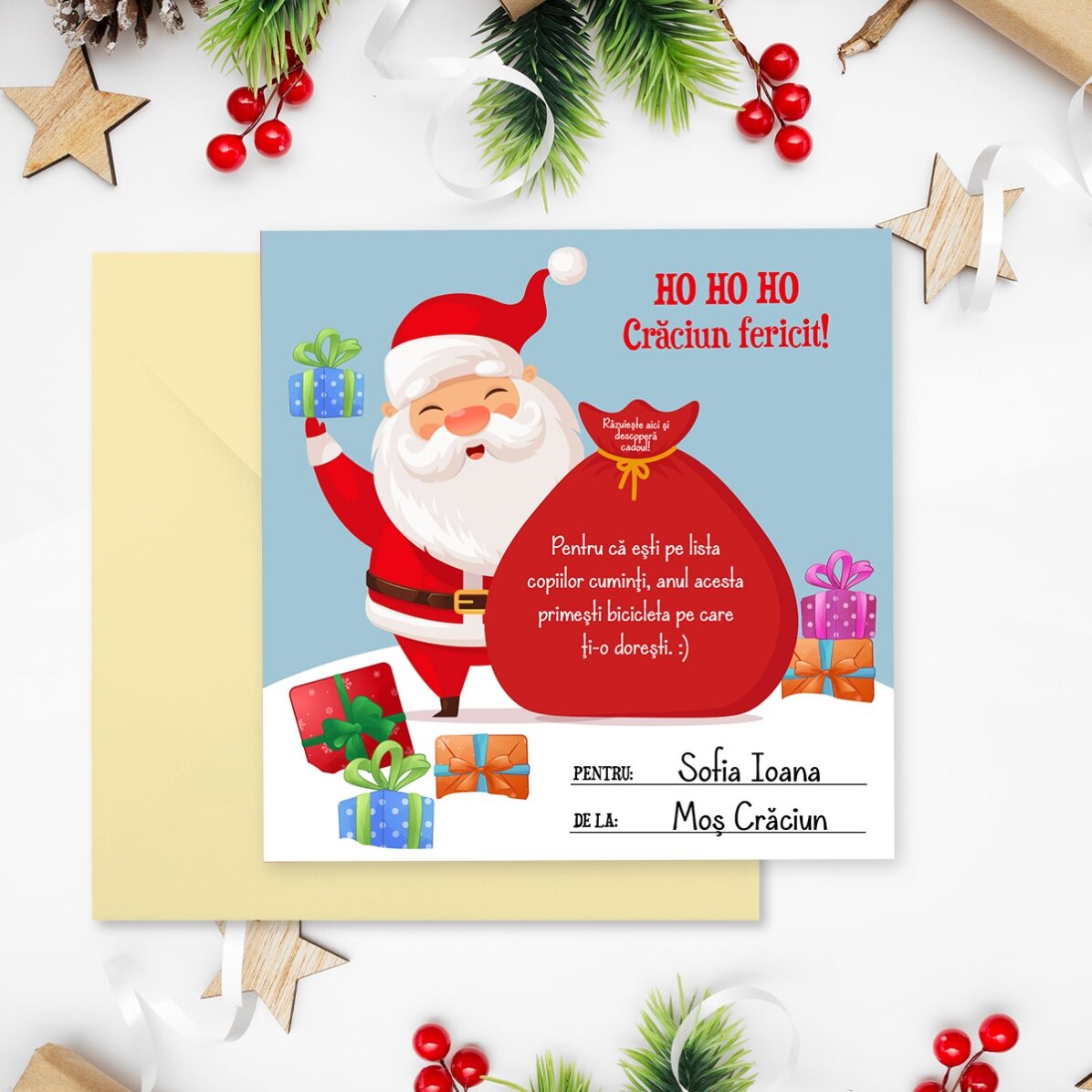 Personalised scratch card with text - Christmas gift