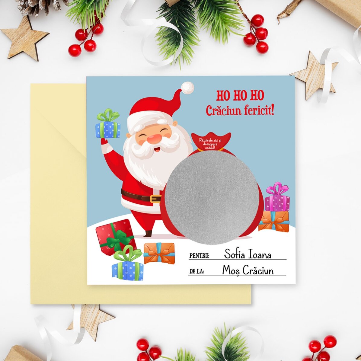 Personalised scratch card with text - Christmas gift