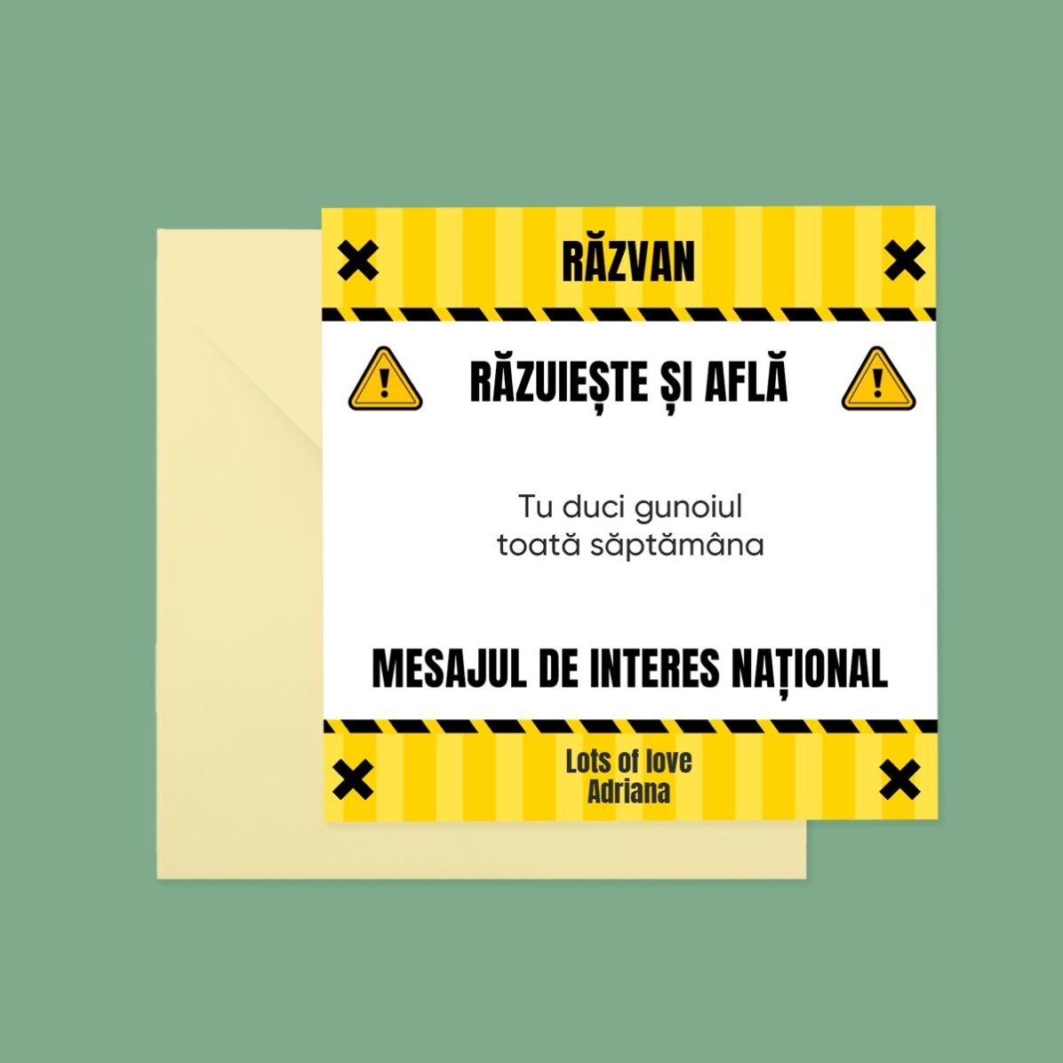 Spersonalizowana karta do zdrapywania z napisem – Interes National
