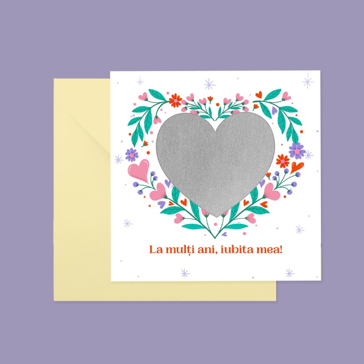 Personalised scratch card with text - Love