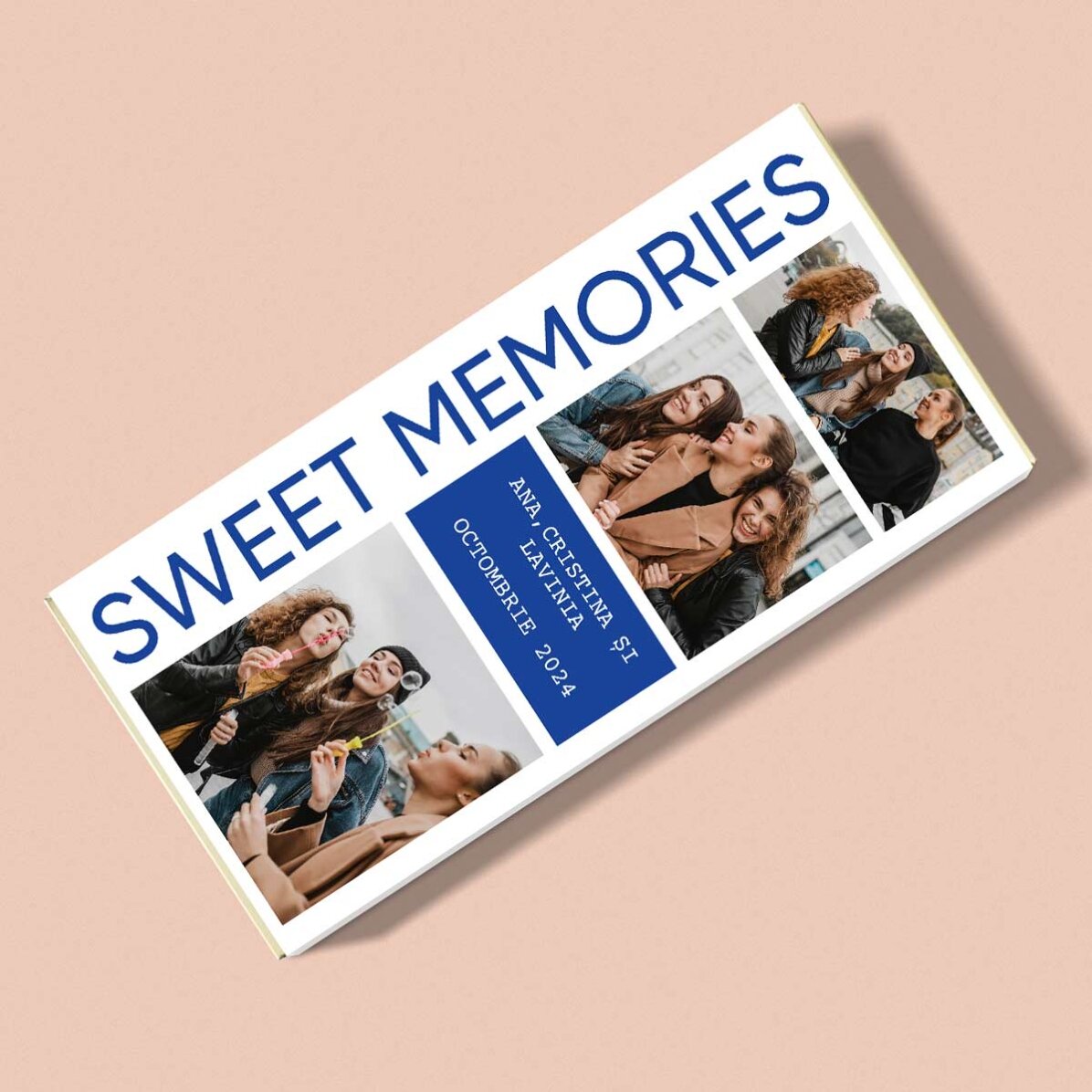 Personalised chocolate with 5 photos and message - Sweet Memories